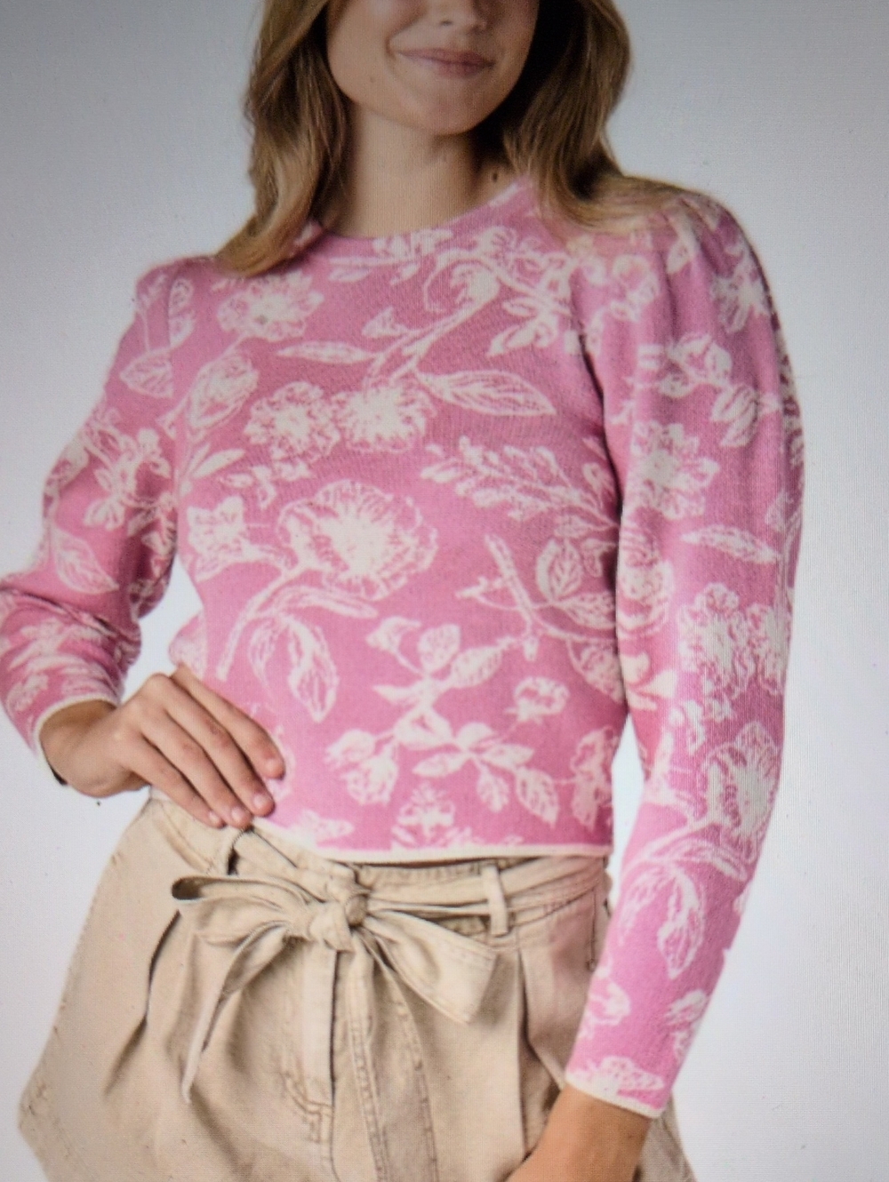Cake For Dinner Amelia Jacquard Garden Toile Sweater